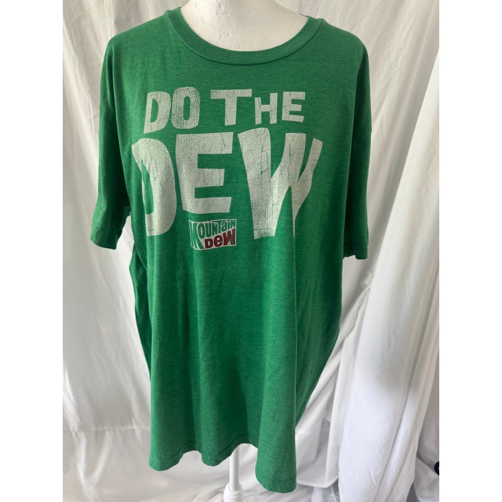 Mountain Dew Do The Dew Graphic T-Shirt Mens XL Green Heathered Short Sleeve Tee